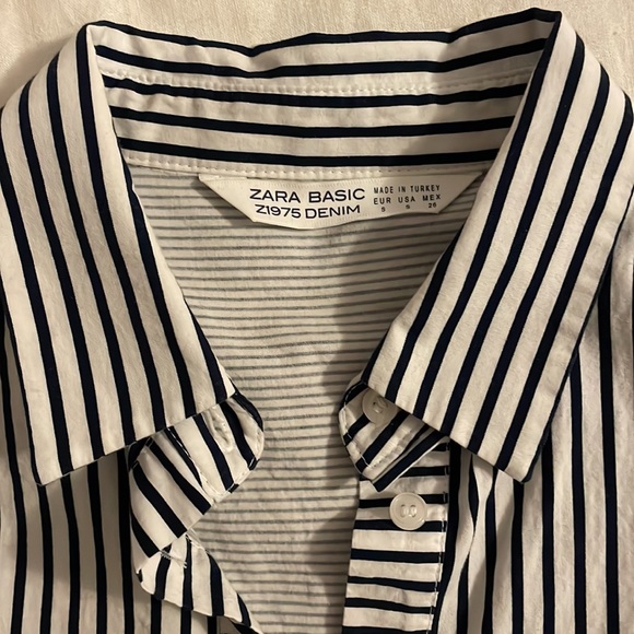 zara basic striped button down - Picture 2 of 3